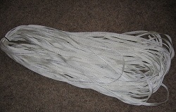 Flat rope used for alligators or hog ties.
